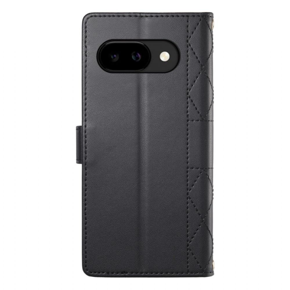 Folio-hoesje Google Pixel 10a Gewatteerde Portemonnee Met Bandjes