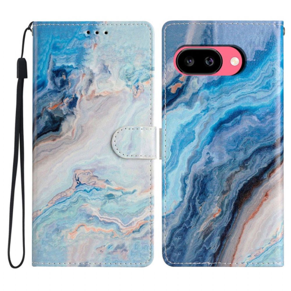 Folio-hoesje Google Pixel 10a Telefoonhoesje Blauw Marmer