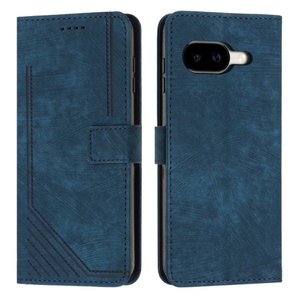 Leren Hoesje Google Pixel 10a Bedrukte Lijnen Bescherming Hoesje