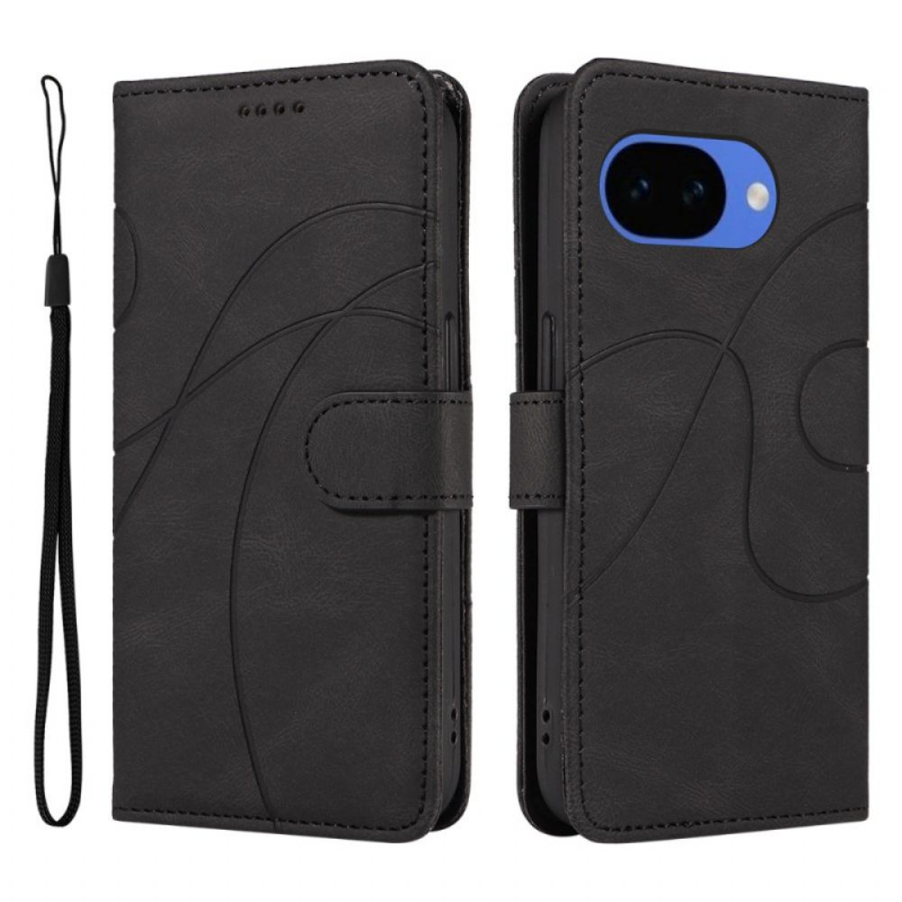 Leren Hoesje Google Pixel 10a Golvend Design Bescherming Hoesje