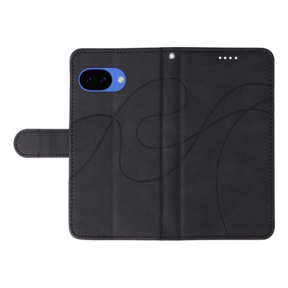 Leren Hoesje Google Pixel 10a Golvend Design Bescherming Hoesje