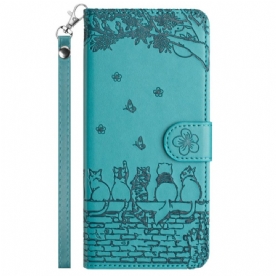 Leren Hoesje Google Pixel 10a Kattenpatroon Bescherming Hoesje