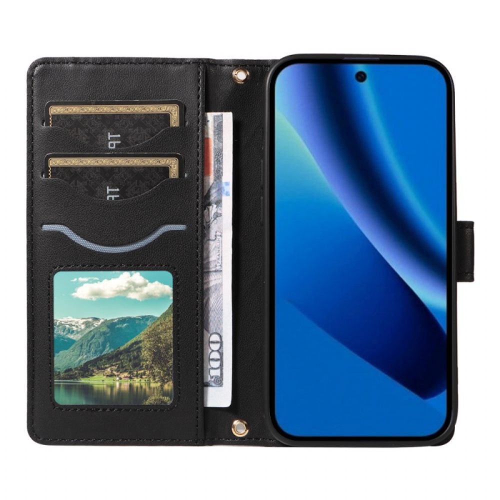 Leren Hoesje Voor Google Pixel 10a Gewatteerde Portemonnee Met Bandje En Schouderband