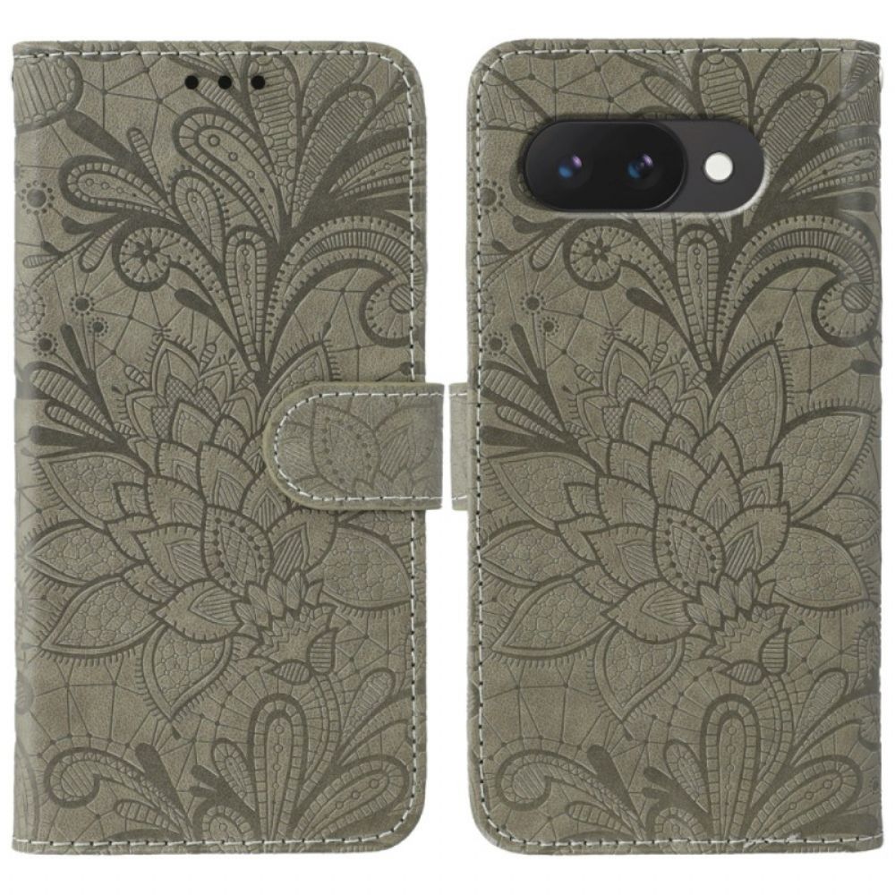 Leren Hoesje Voor Google Pixel 10a Kant Bloemen