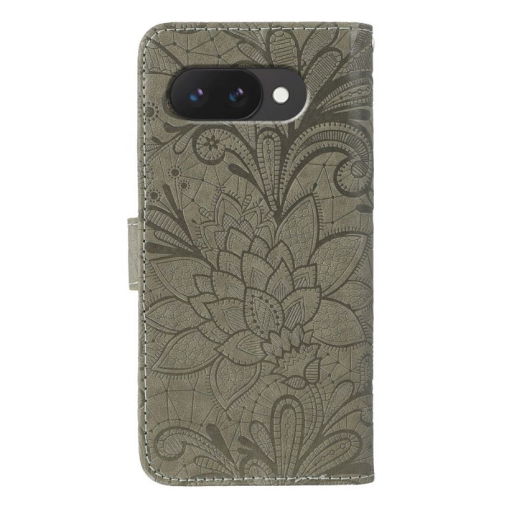 Leren Hoesje Voor Google Pixel 10a Kant Bloemen