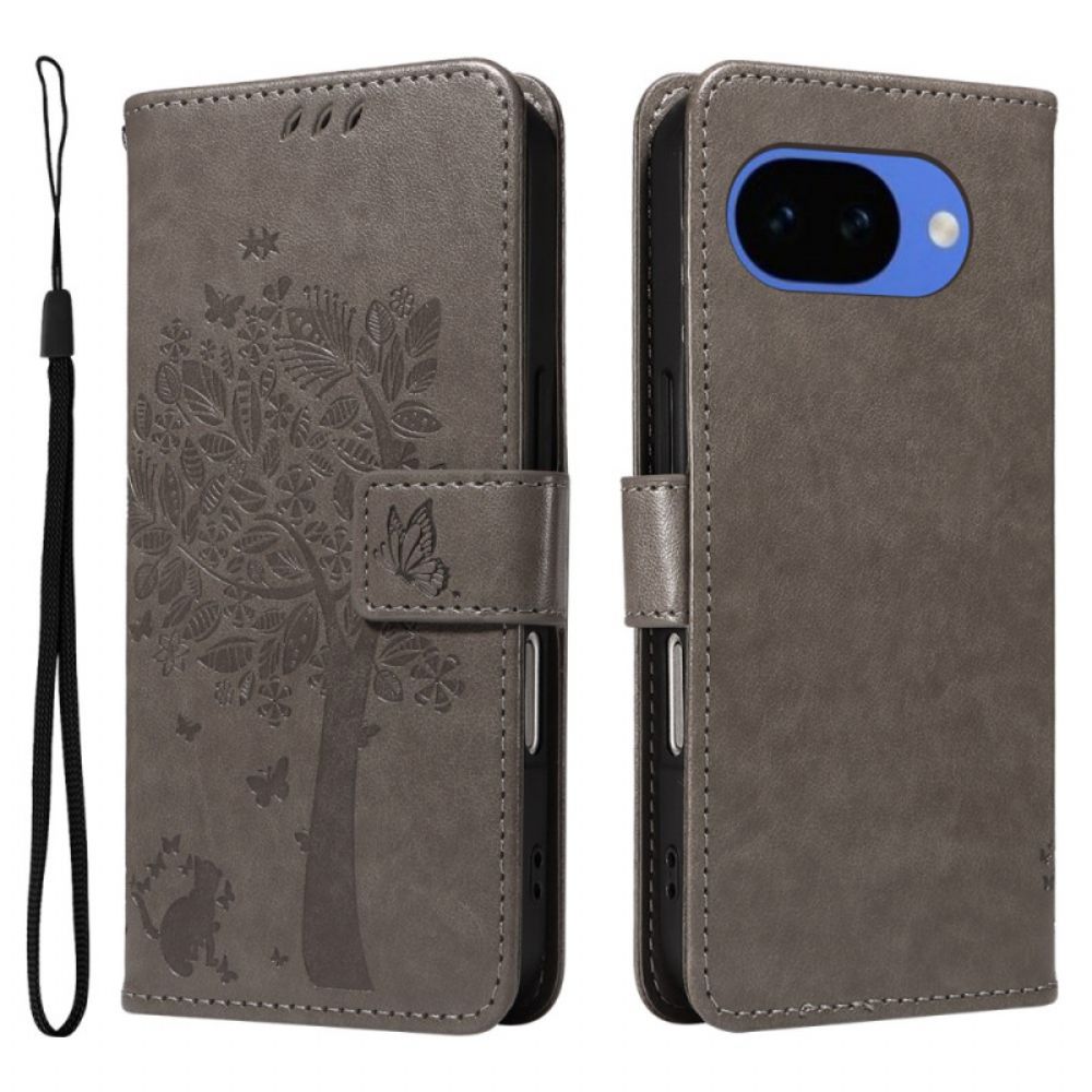 Leren Hoesje Voor Google Pixel 10a Kat En Boom