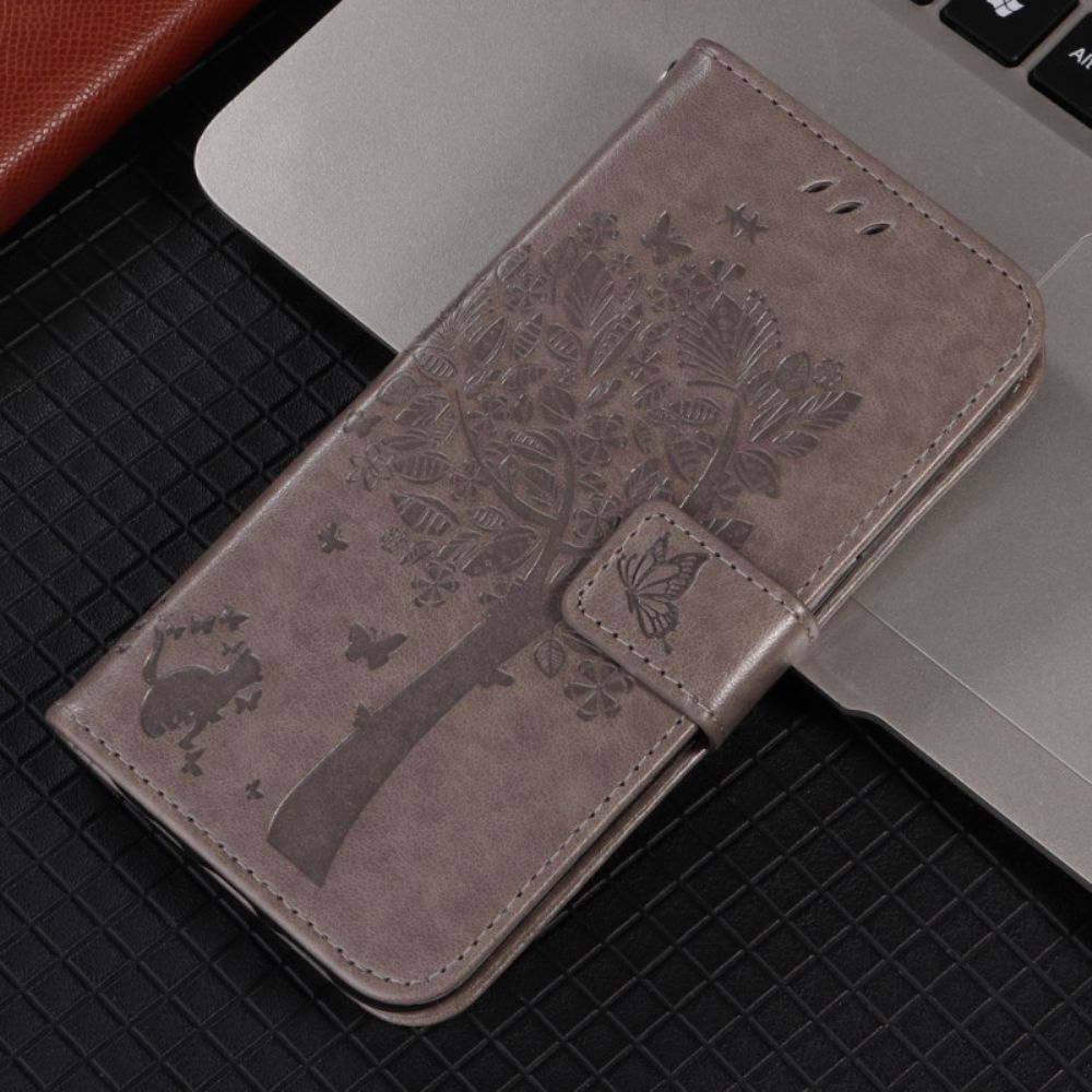 Leren Hoesje Voor Google Pixel 10a Kat En Boom