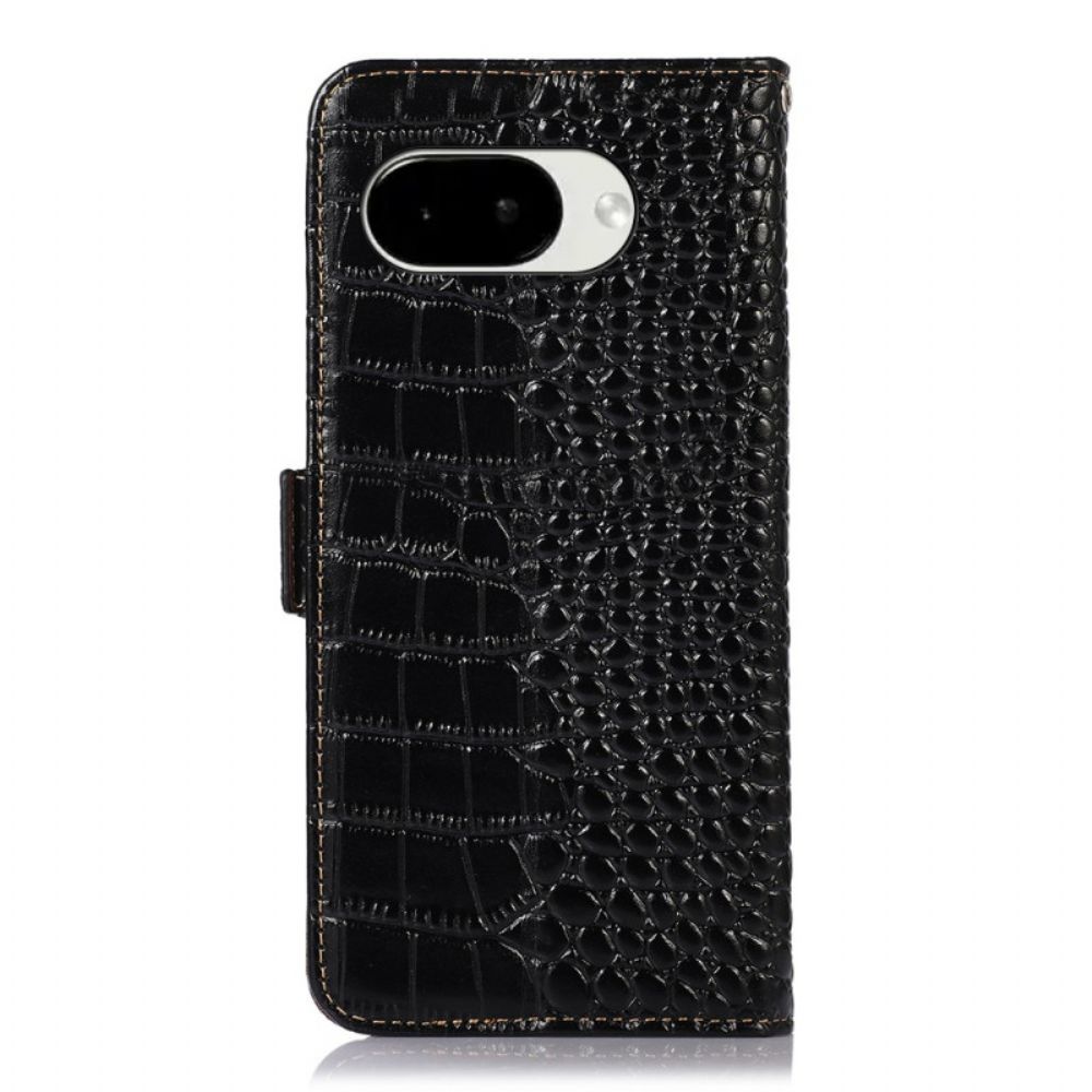 Leren Hoesje Voor Google Pixel 10a Krokodillenleer Textuur