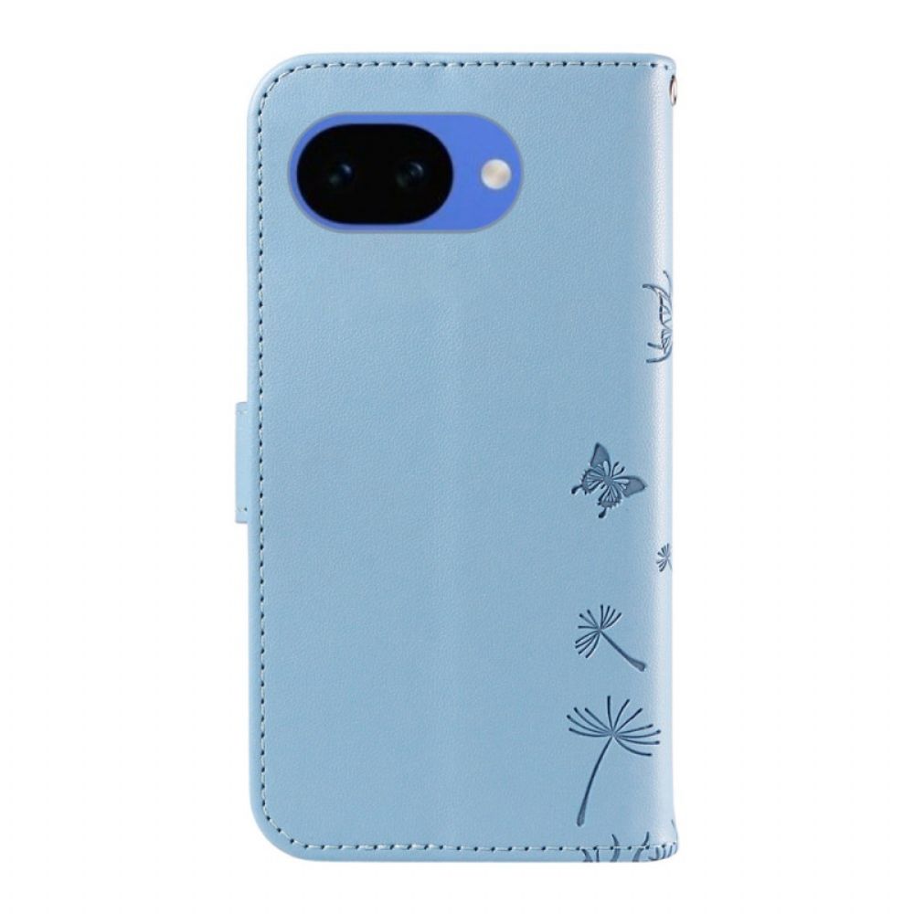 Leren Hoesje Voor Google Pixel 10a Paardenbloempatroon