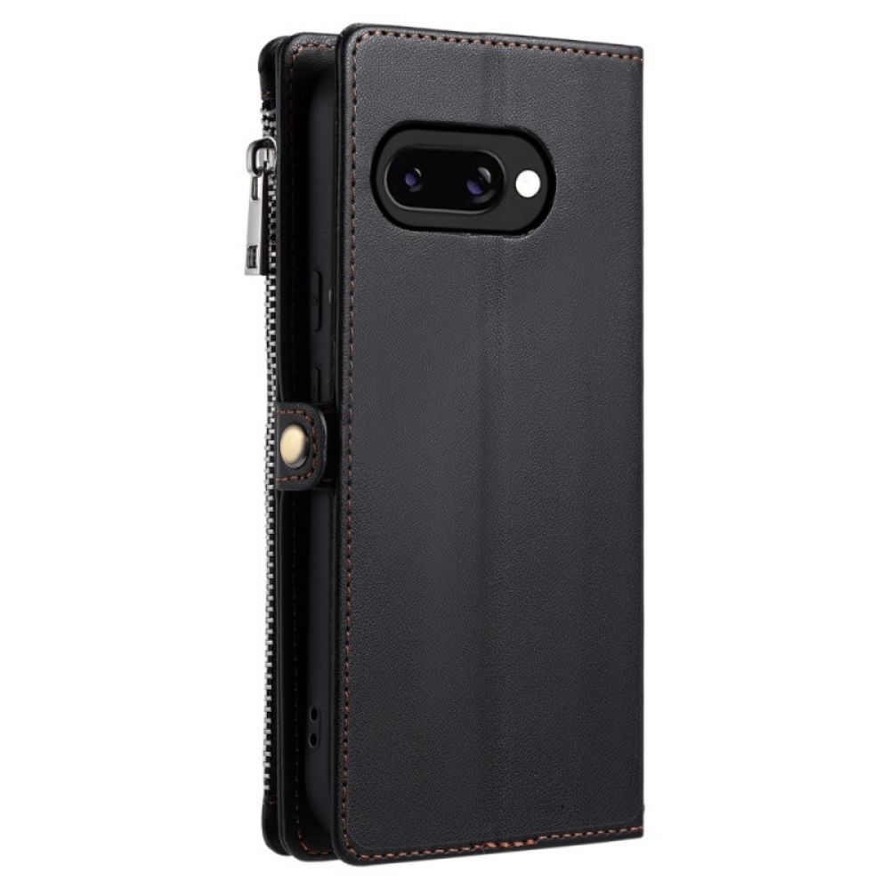 Leren Hoesje Voor Google Pixel 10a Portemonnee Met 8 Kaartsleuven En Koord