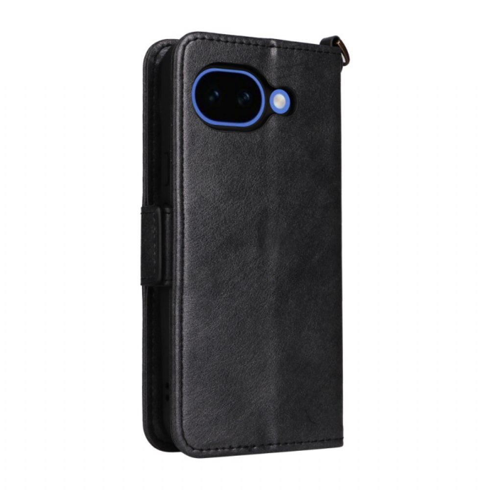 Leren Hoesje Voor Google Pixel 10a Vintage Portemonnee En Schouderband