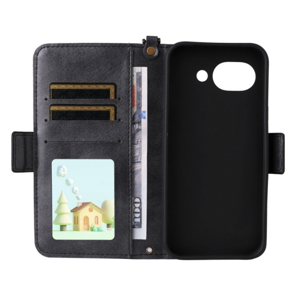 Leren Hoesje Voor Google Pixel 10a Vintage Portemonnee En Schouderband