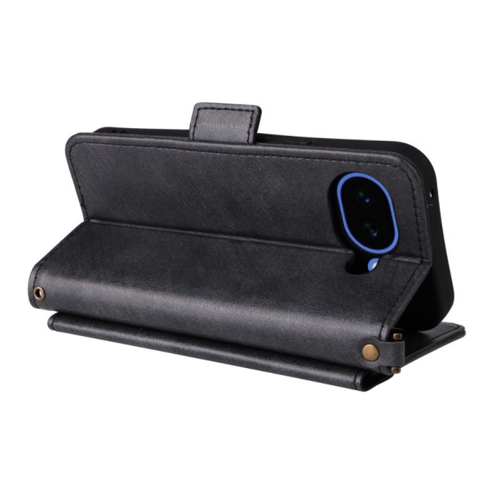 Leren Hoesje Voor Google Pixel 10a Vintage Portemonnee En Schouderband