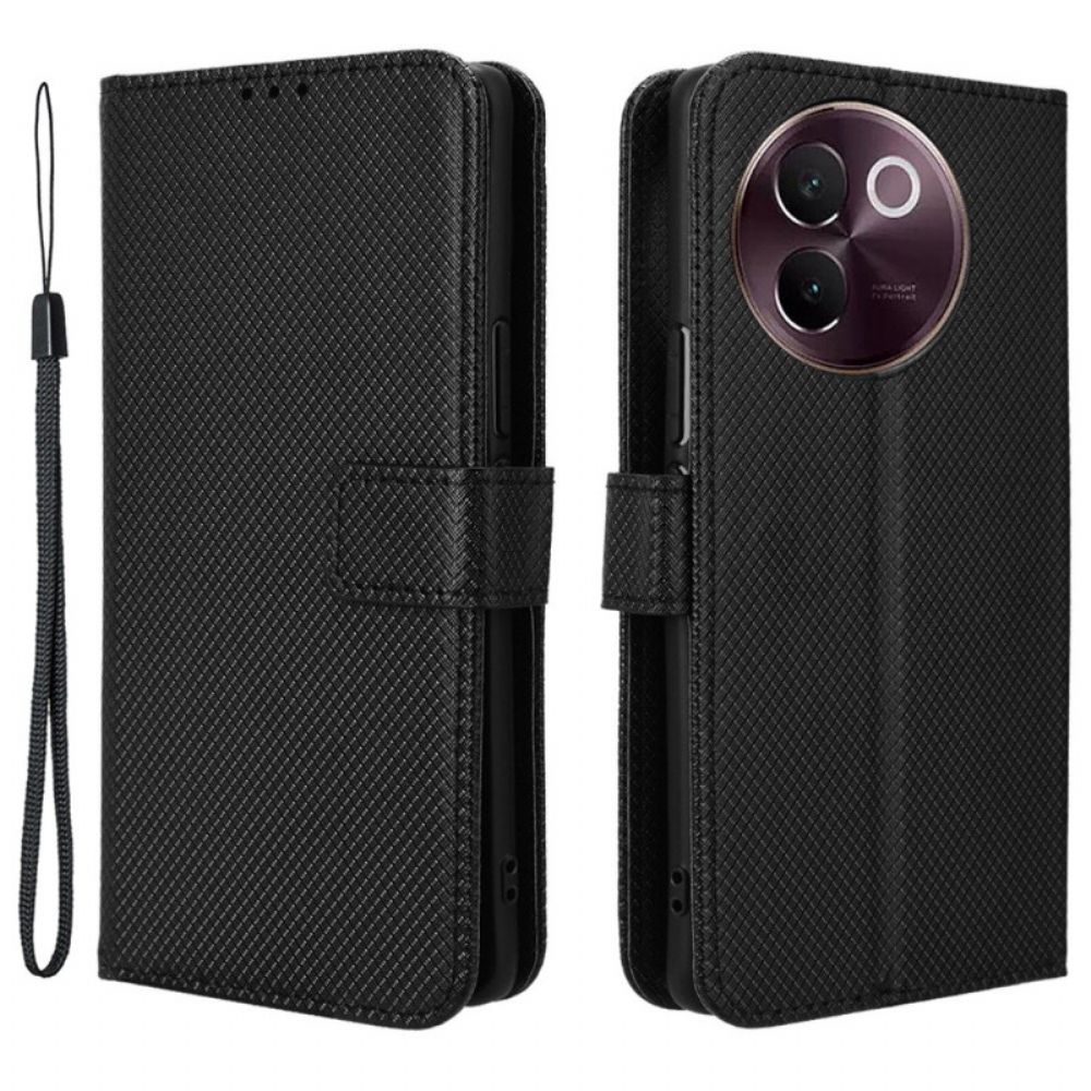 Folio-hoesje Vivo V40 Lite 5g Telefoonhoesje Diamantstructuur