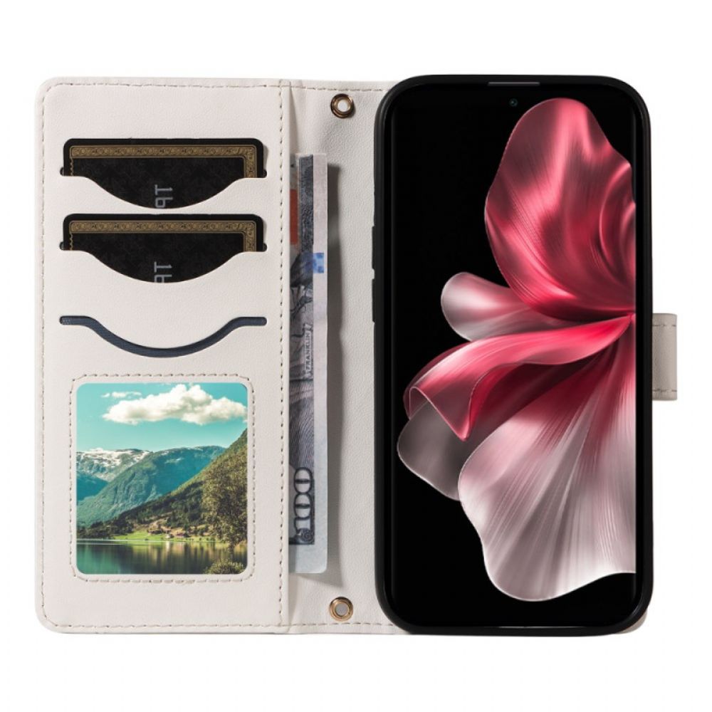 Folio-hoesje Vivo V40 Lite 5g Telefoonhoesje Gewatteerd Met Bandjes