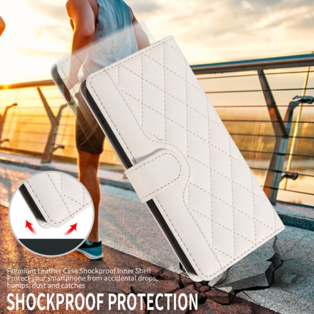 Folio-hoesje Vivo V40 Lite 5g Telefoonhoesje Gewatteerd Met Bandjes