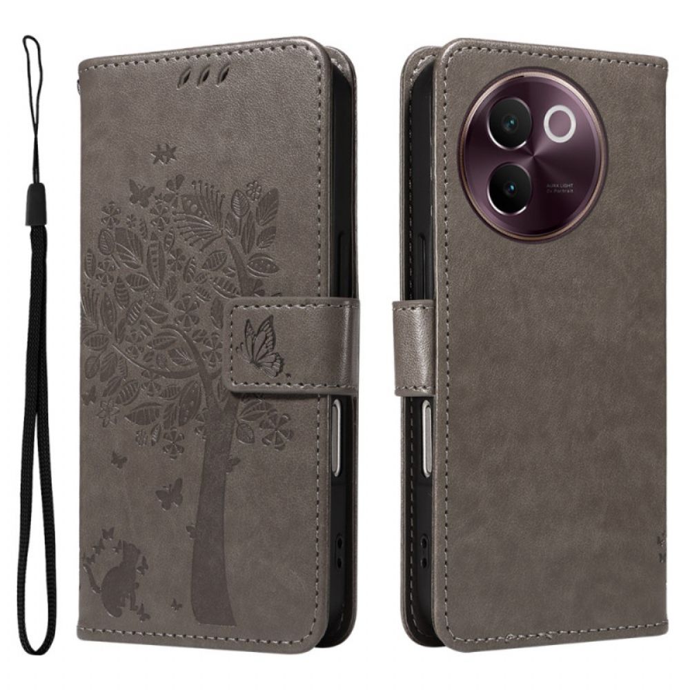 Folio-hoesje Vivo V40 Lite 5g Telefoonhoesje Kat En Boom