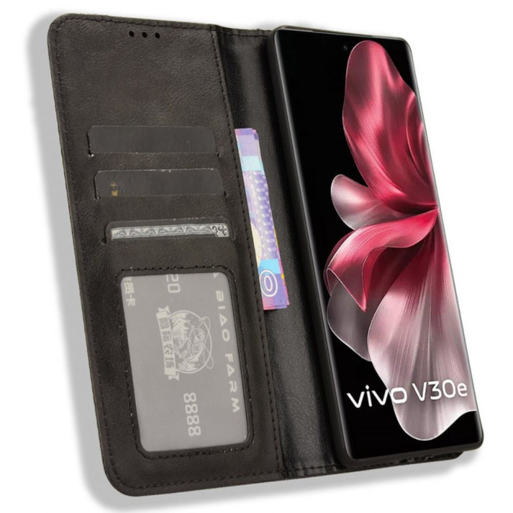 Folio-hoesje Vivo V40 Lite 5g Telefoonhoesje Vintage Rand