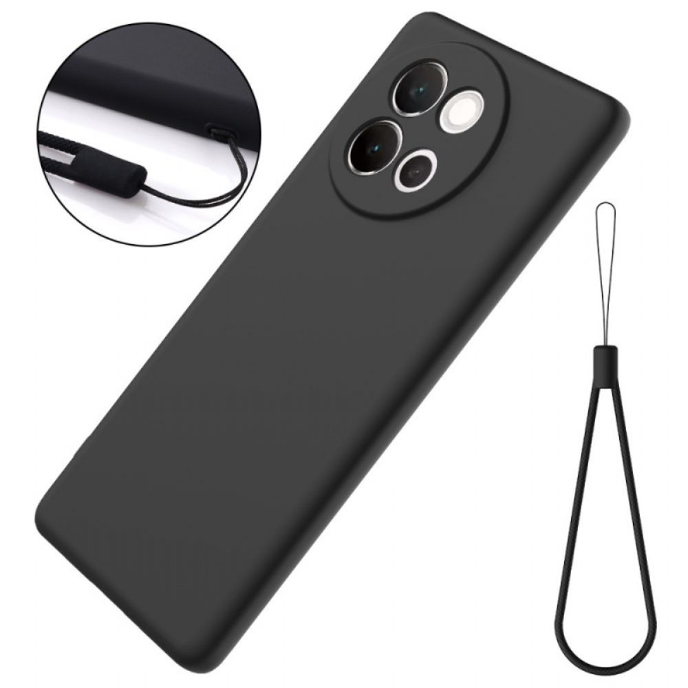 Hoesje Voor Vivo V40 Lite 5g Vloeibare Siliconen Met Bandje