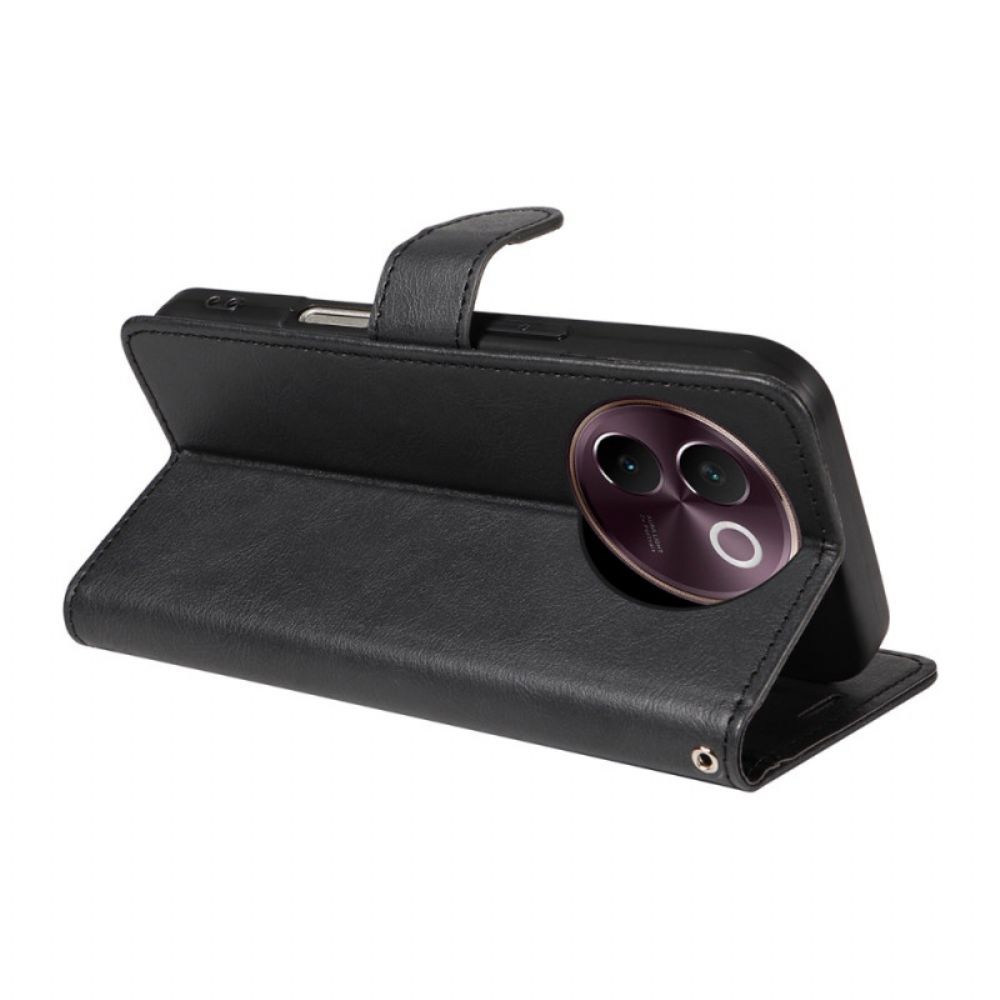 Leren Hoesje Vivo V40 Lite 5g Effen Leerlook Bescherming Hoesje