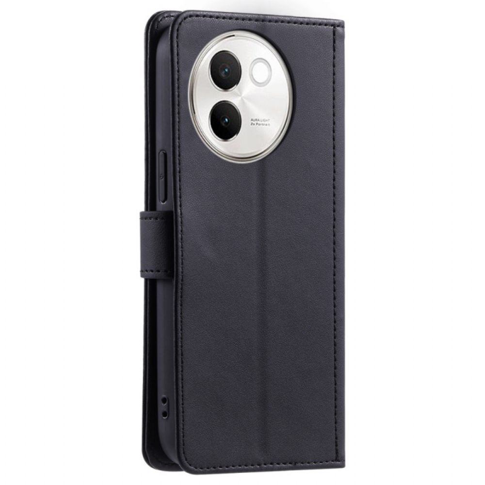 Leren Hoesje Vivo V40 Lite 5g Gewatteerd Met Bandje En Schouderband Bescherming Hoesje