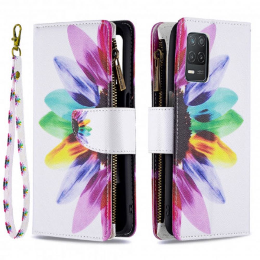 Flip Case voor Realme 8 5G Bloemzak Met Rits