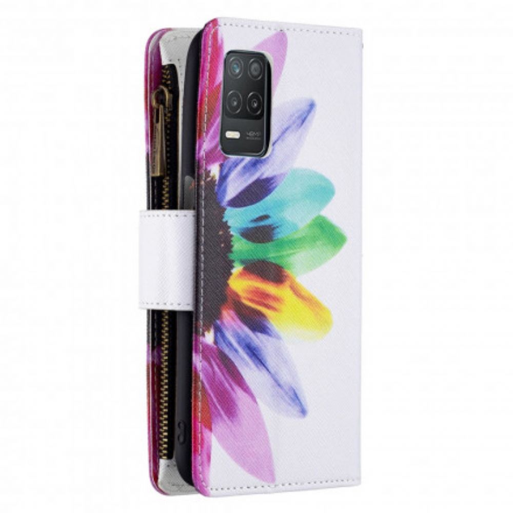 Flip Case voor Realme 8 5G Bloemzak Met Rits