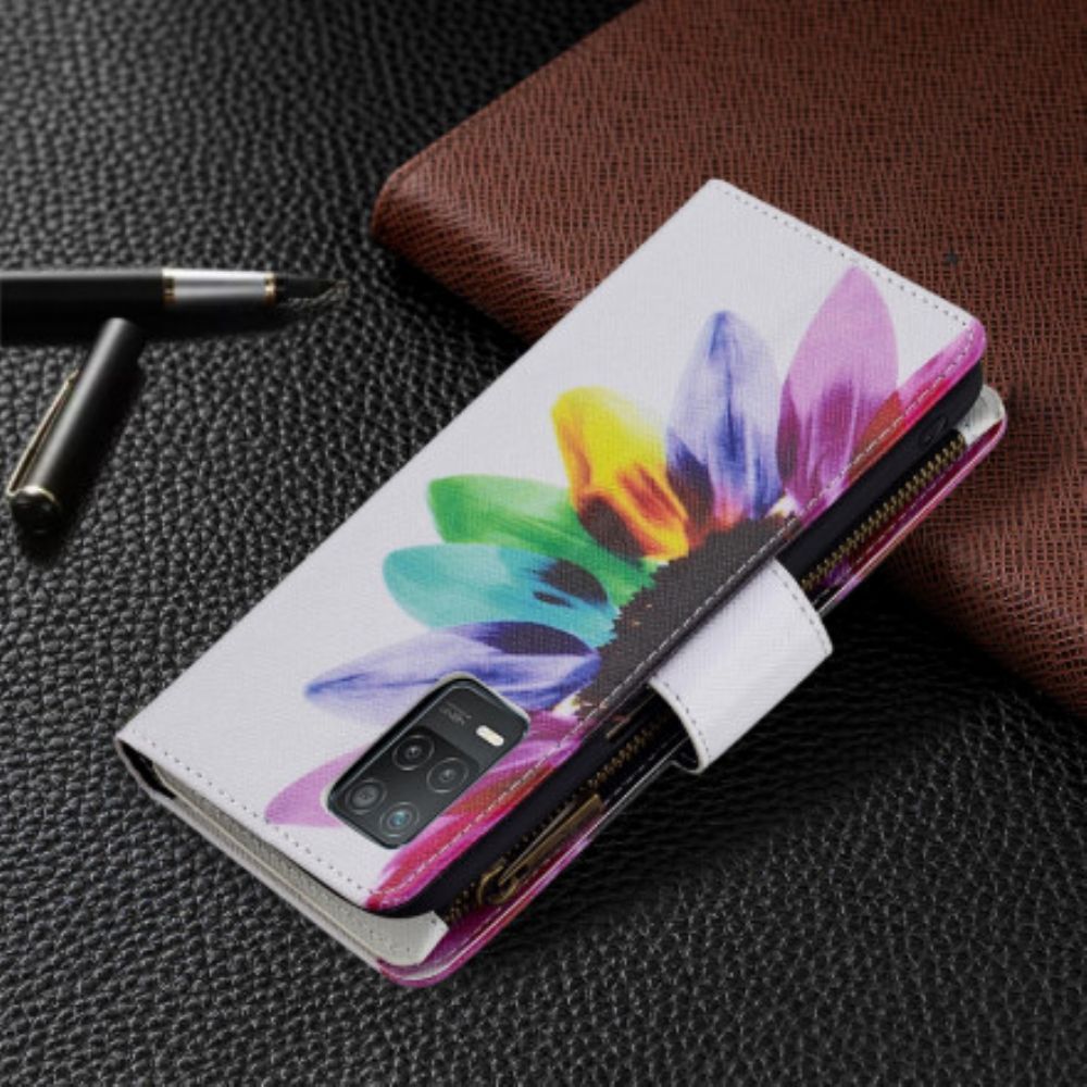 Flip Case voor Realme 8 5G Bloemzak Met Rits