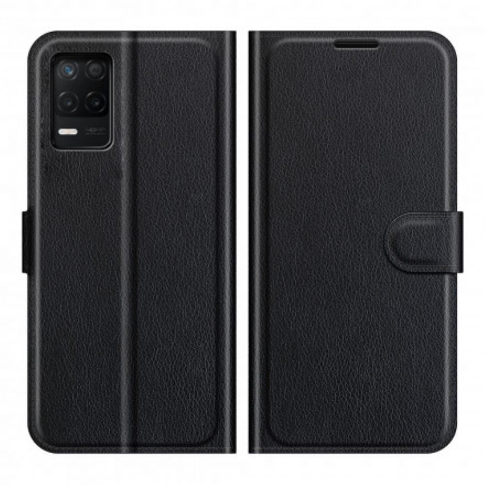 Folio-hoesje voor Realme 8 5G Klassiek Lychee-effect