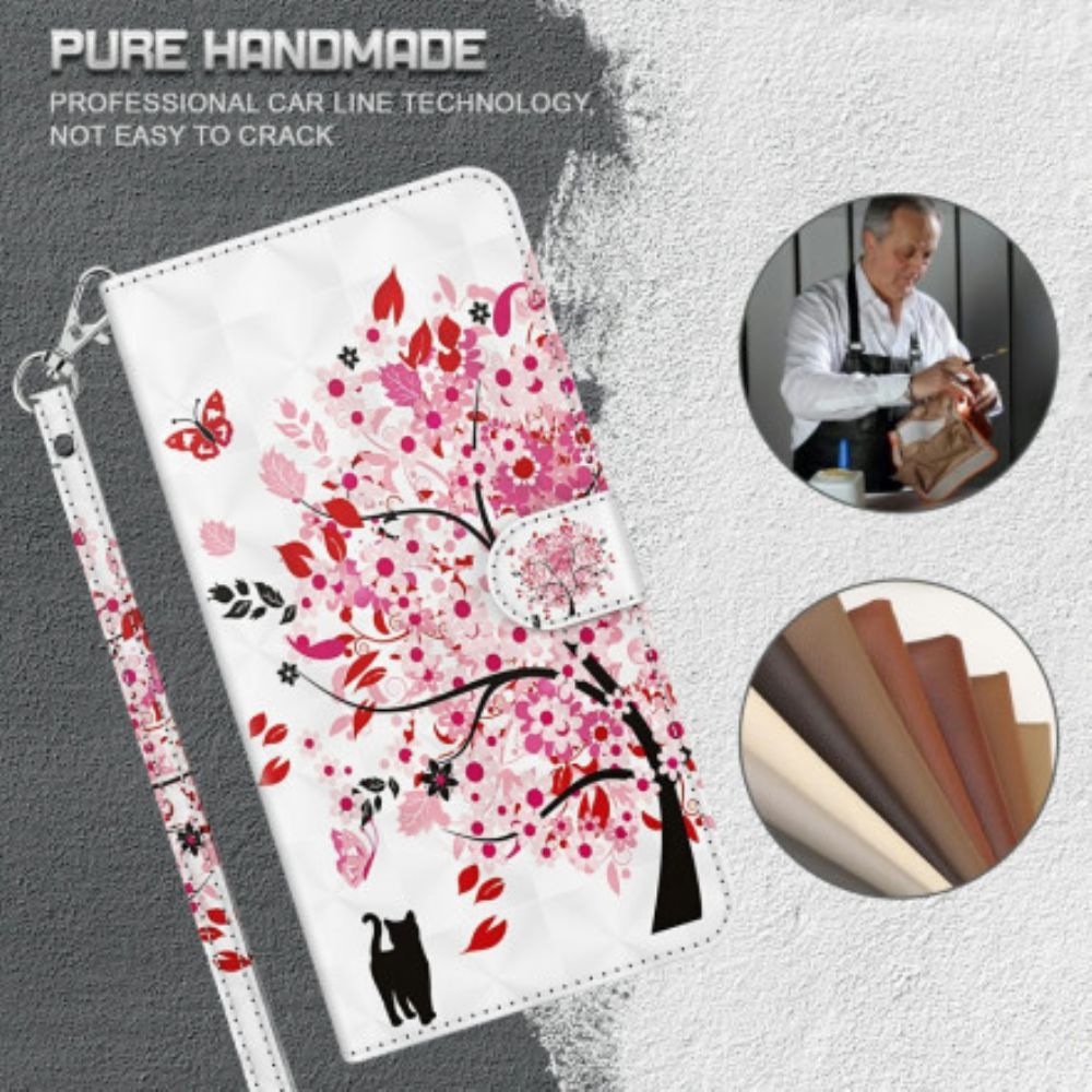 Folio-hoesje voor Xiaomi Mi 10T Lite / Redmi Note 9 Pro 5G Lichtvlek Roze Boom