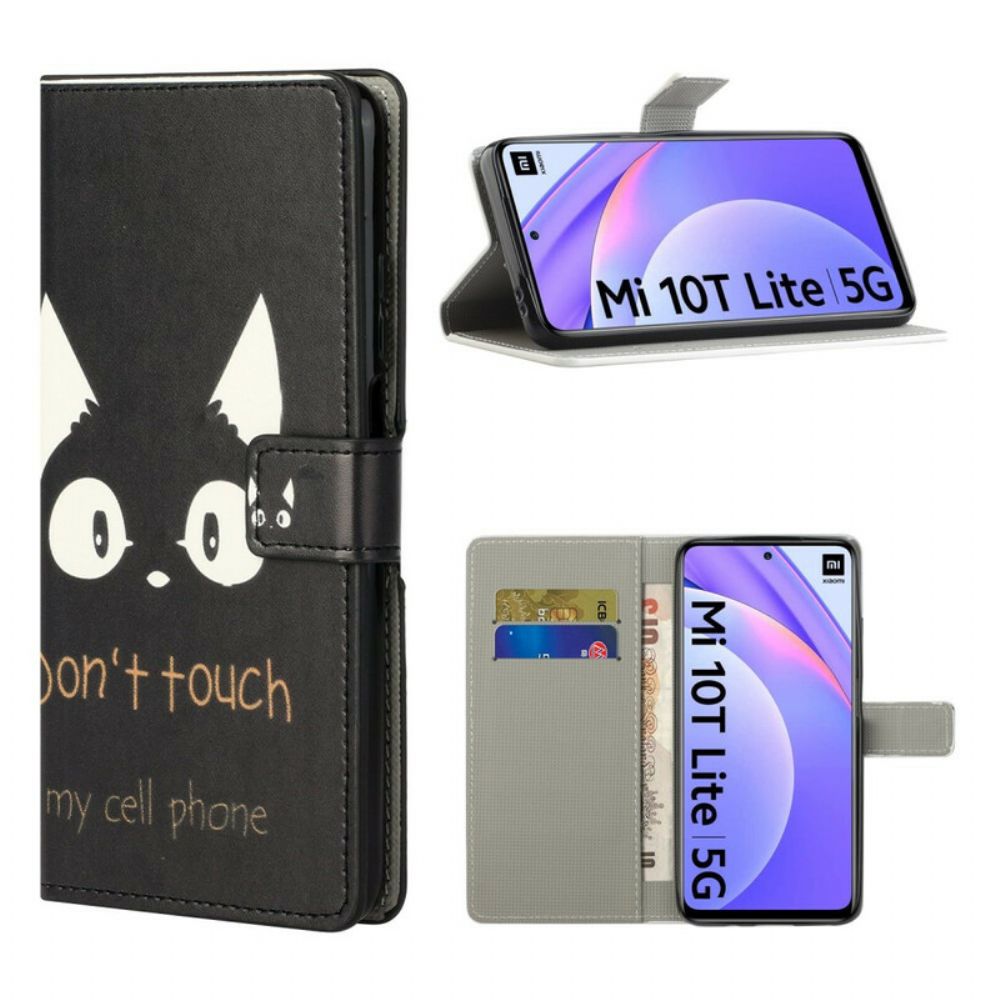 Folio-hoesje voor Xiaomi Mi 10T Lite / Redmi Note 9 Pro 5G Raak Mijn Mobiel Niet Aan