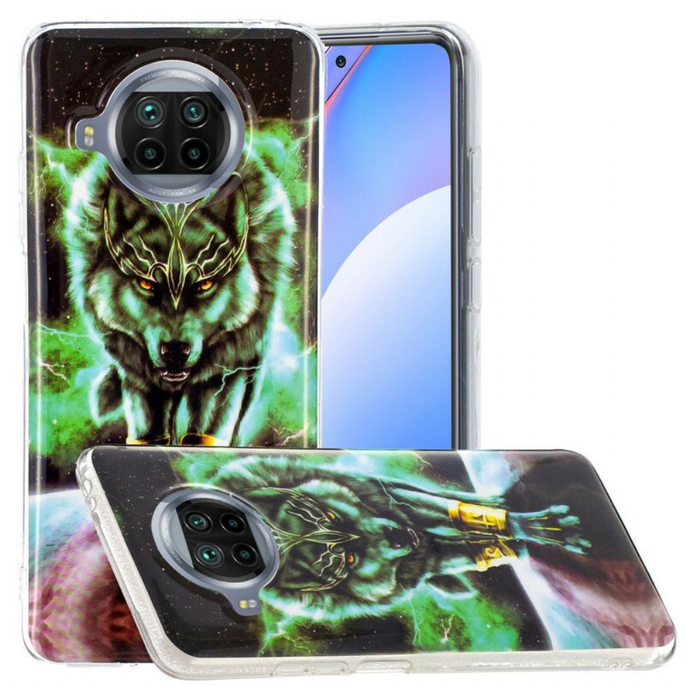 Hoesje voor Xiaomi Mi 10T Lite / Redmi Note 9 Pro 5G Fluorescerende Wolf-serie