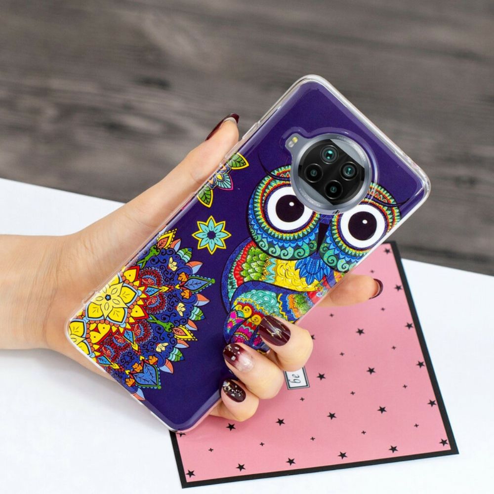 Hoesje voor Xiaomi Mi 10T Lite / Redmi Note 9 Pro 5G Neon Mandala Uil