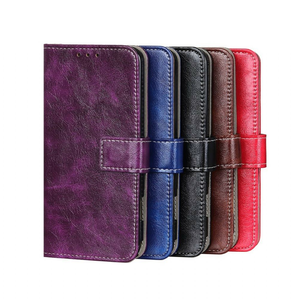 Leren Hoesje voor Xiaomi Mi 10T Lite / Redmi Note 9 Pro 5G Oplopende Naden
