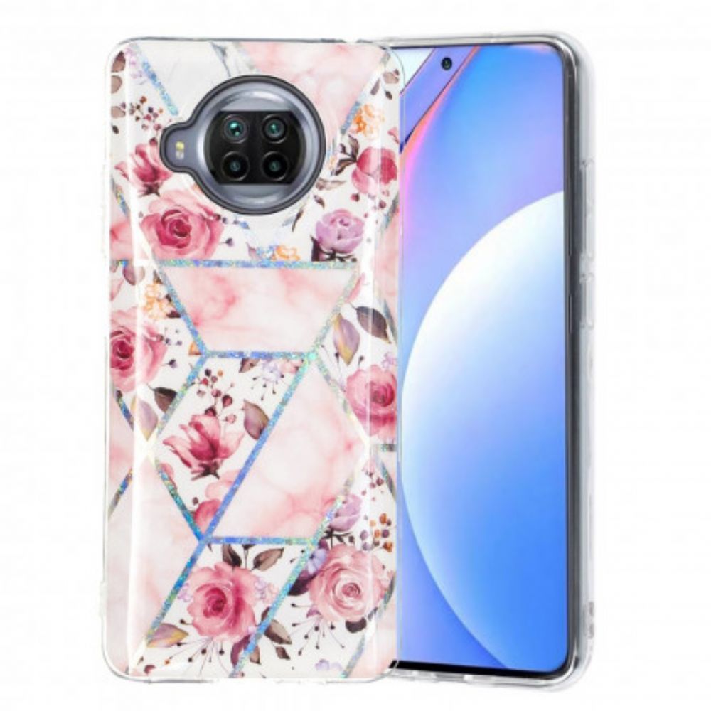 Telefoonhoesje voor Xiaomi Mi 10T Lite / Redmi Note 9 Pro 5G Marmerbloemen