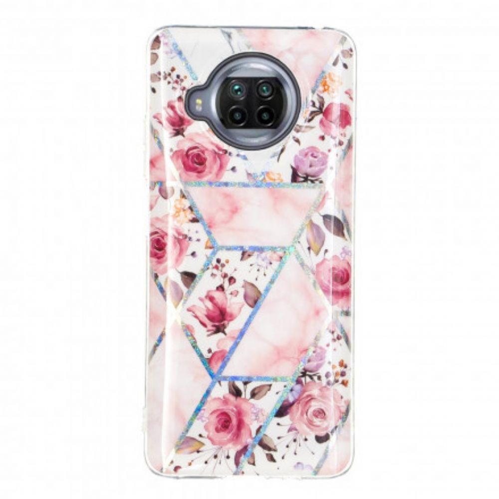 Telefoonhoesje voor Xiaomi Mi 10T Lite / Redmi Note 9 Pro 5G Marmerbloemen