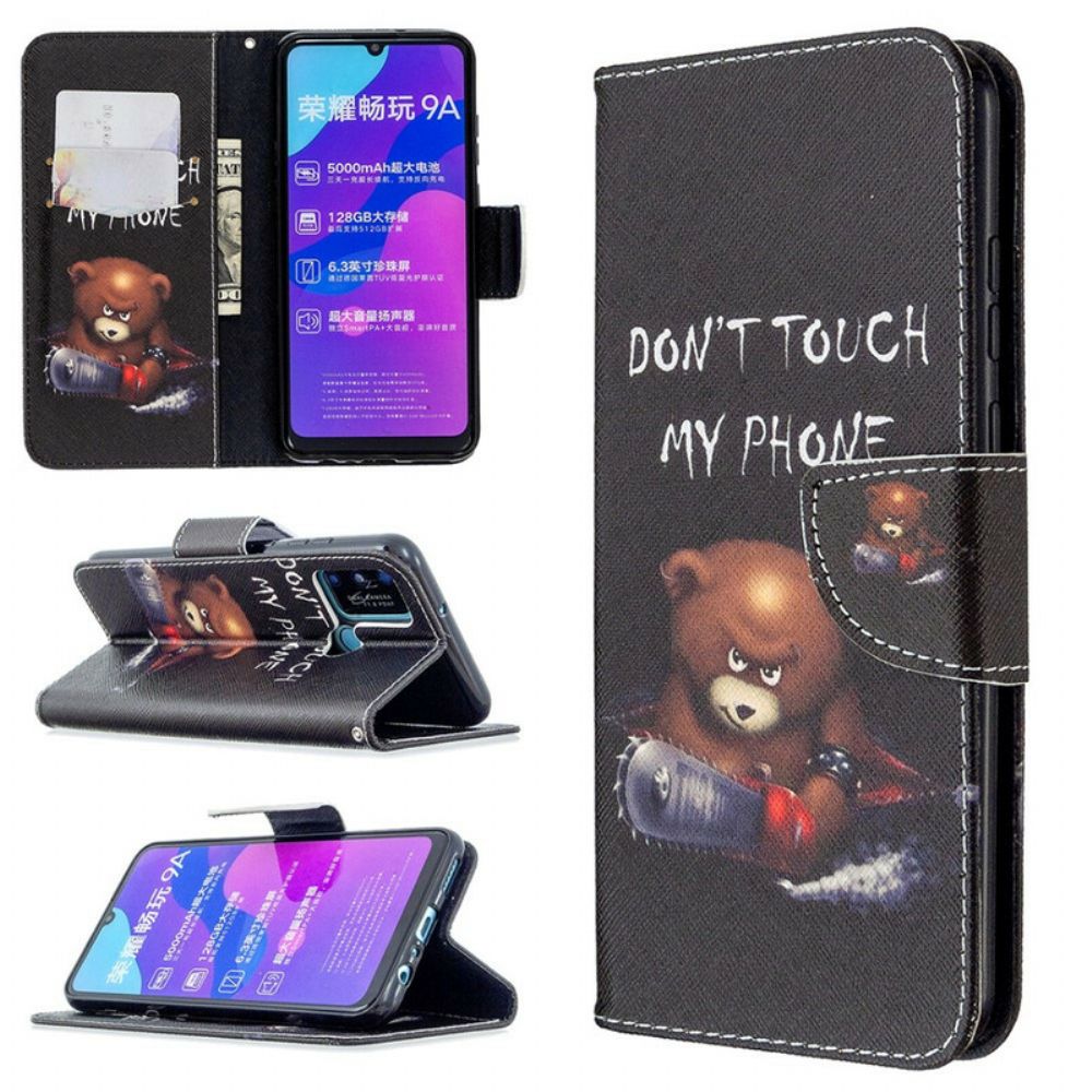 Folio-hoesje voor Honor 9A Gevaarlijke Beer
