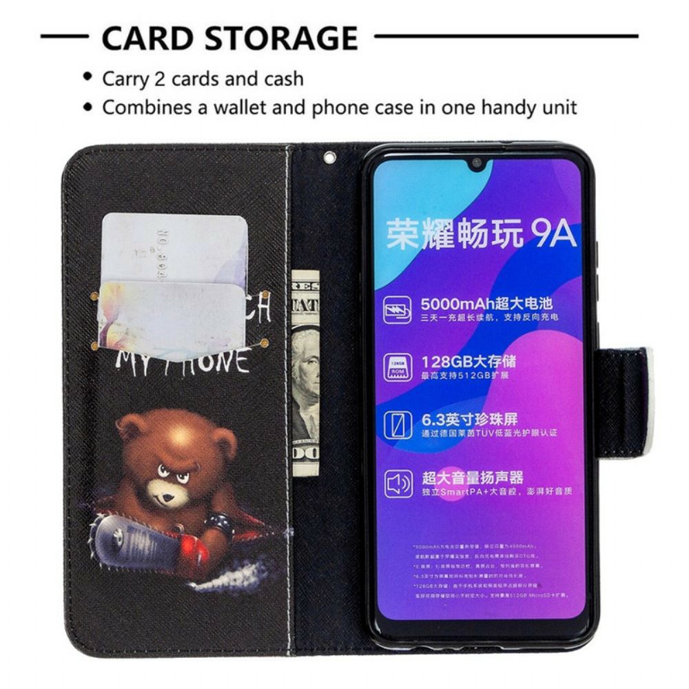 Folio-hoesje voor Honor 9A Gevaarlijke Beer