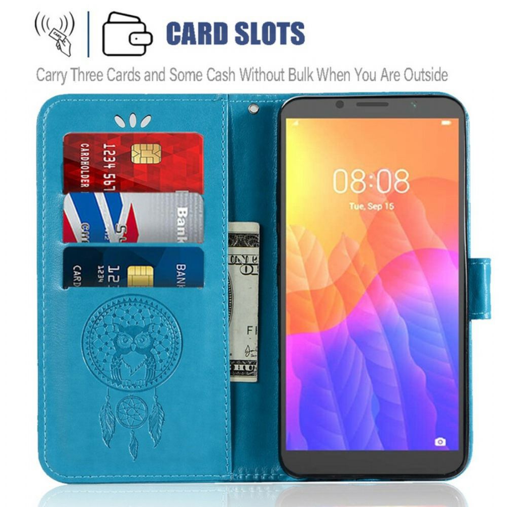 Leren Hoesje voor Honor 9A Lederen Effect Dromenvanger Uil