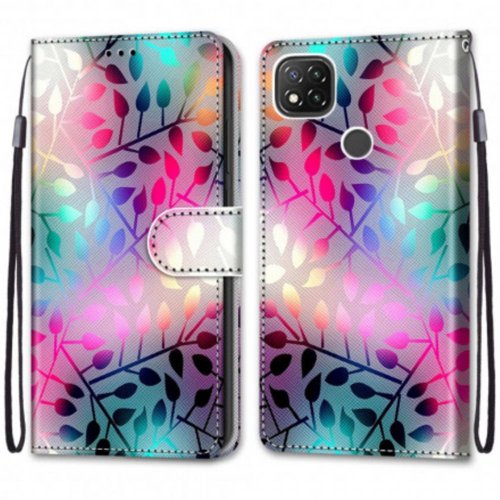 Folio-hoesje voor Xiaomi Redmi 9C Gekleurde Bladeren
