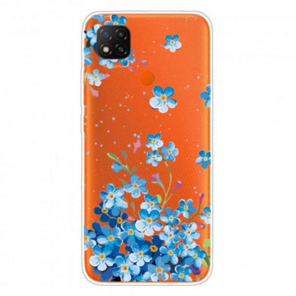 Hoesje voor Xiaomi Redmi 9C Boeket Van Blauwe Bloemen
