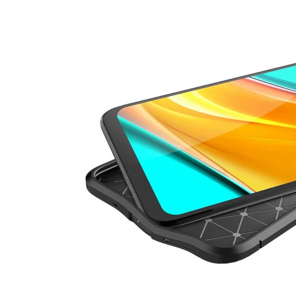 Hoesje voor Xiaomi Redmi 9C Dubbele Lijn Litchi Leder Effect