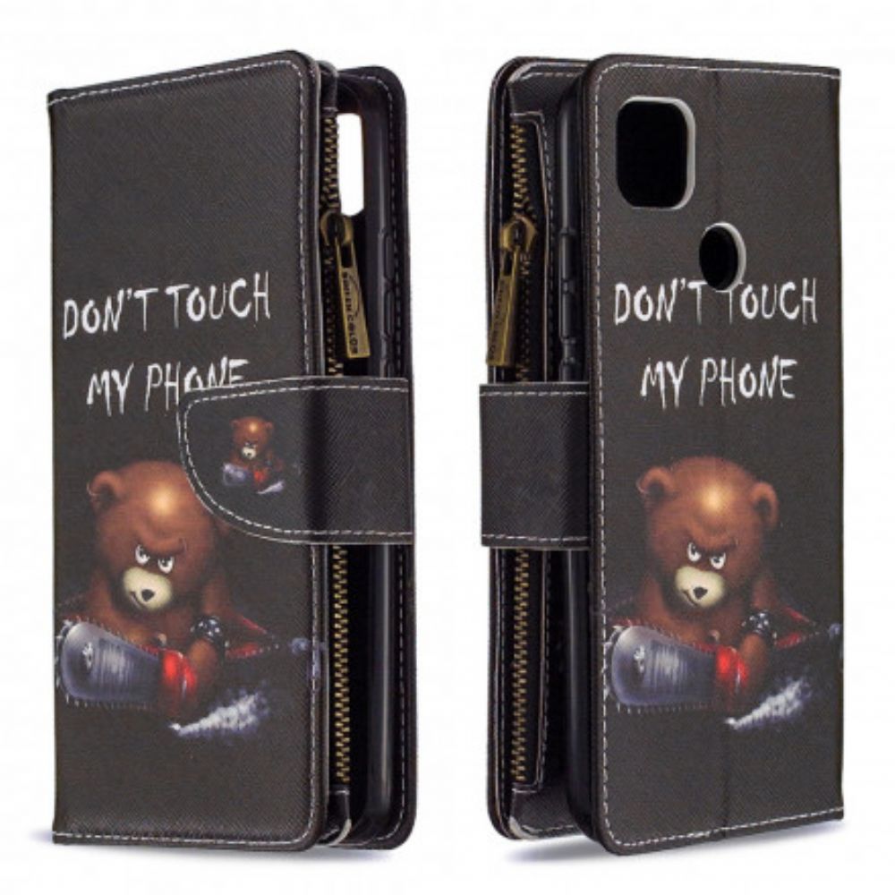 Leren Hoesje voor Xiaomi Redmi 9C Beerzak Met Rits