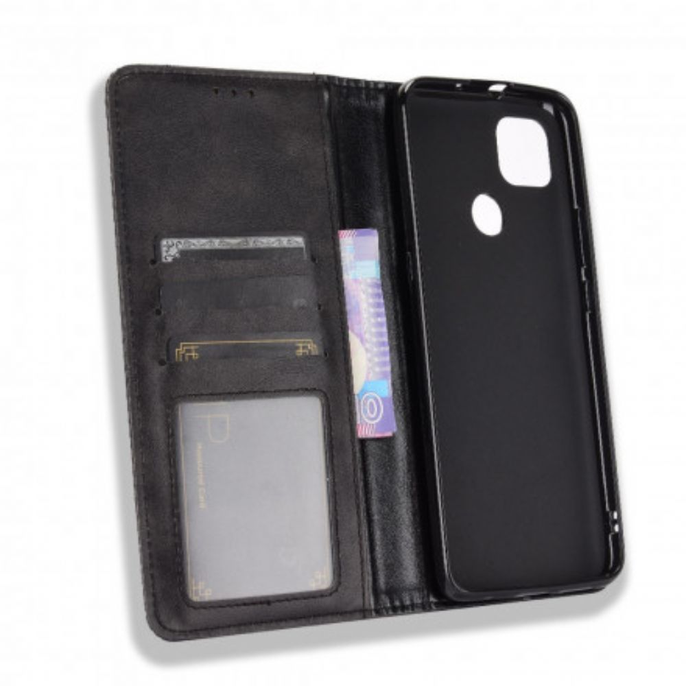 Bescherming Hoesje voor Moto G9 Power Folio-hoesje Vintage Gestileerd Leereffect