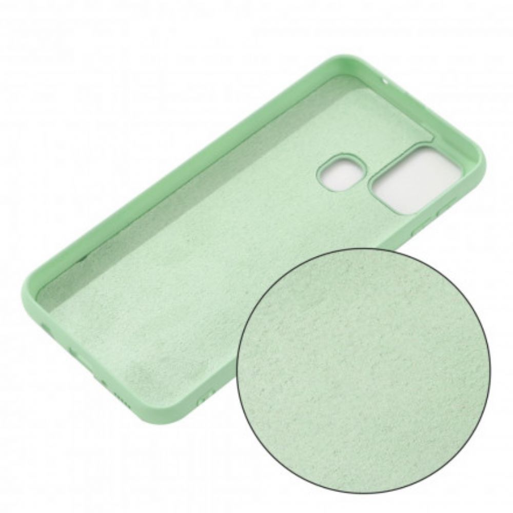 Hoesje voor Moto G9 Power Vloeibare Siliconen Met Koord