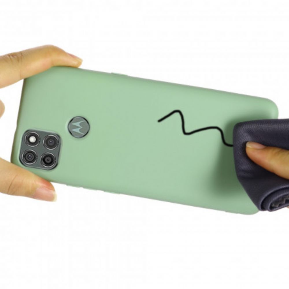 Hoesje voor Moto G9 Power Vloeibare Siliconen Met Koord