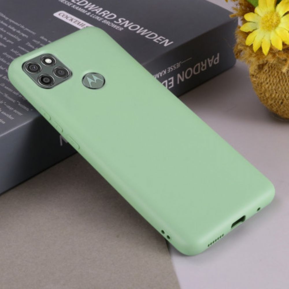 Hoesje voor Moto G9 Power Vloeibare Siliconen Met Koord