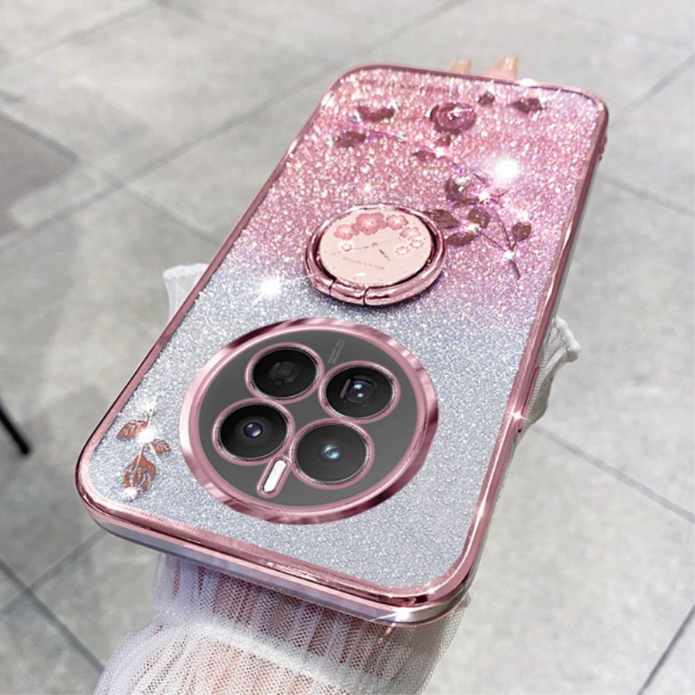 Hoesje Realme 12 Pro / 12 Pro Plus Bloemen En Strasssteentjes Kadem-ondersteuning