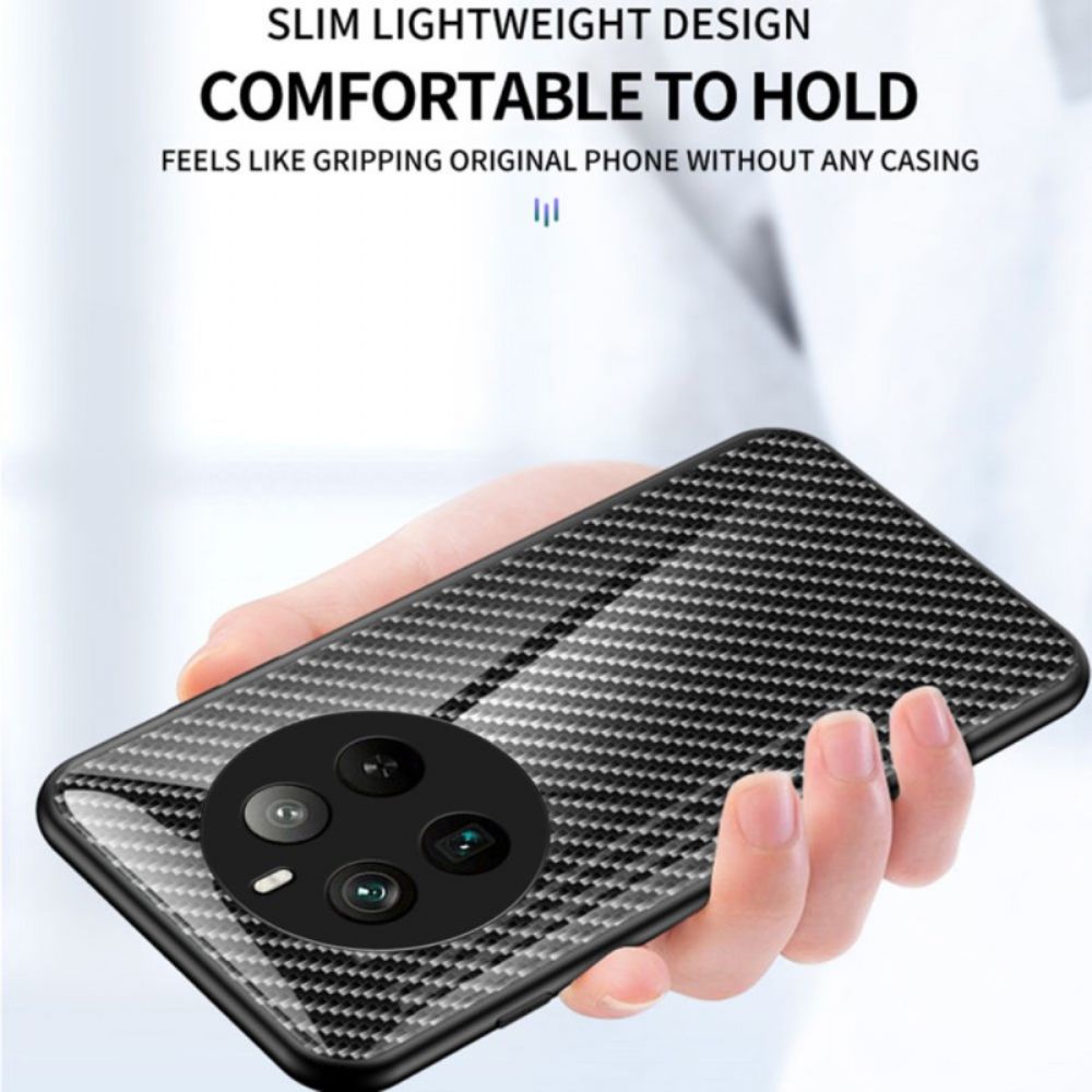Hoesje Realme 12 Pro / 12 Pro Plus Koolstofvezel Gehard Glas