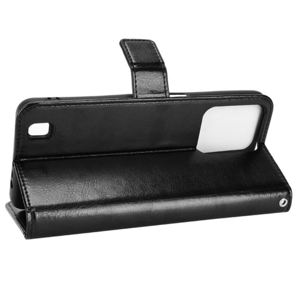 Folio-hoesje voor Realme C31 Glanzend Leereffect
